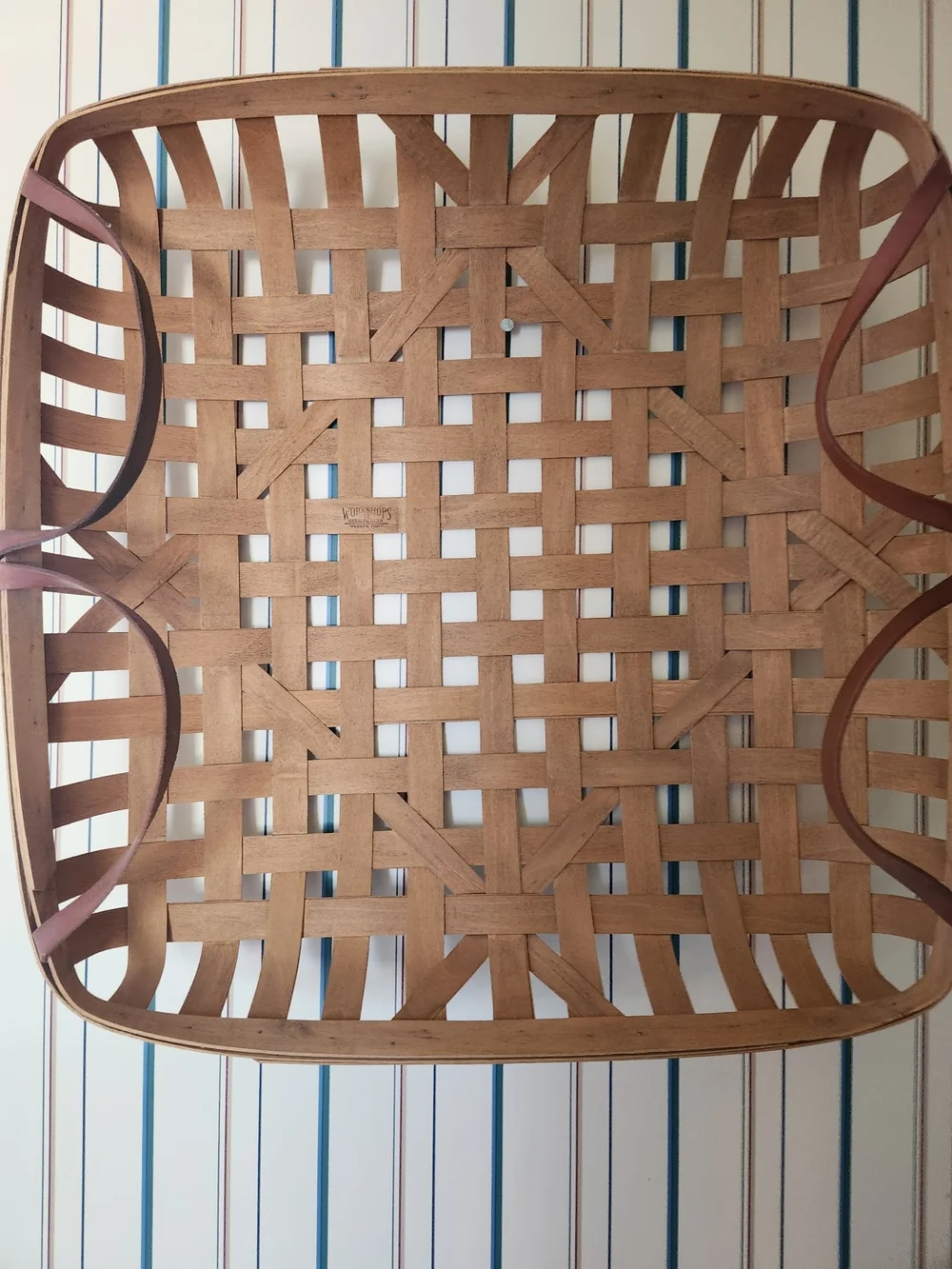 Gerald Hinn, Warren Ohio - 25 X25 Woven Wooden Farmhouse Tobacco Basket - Brown